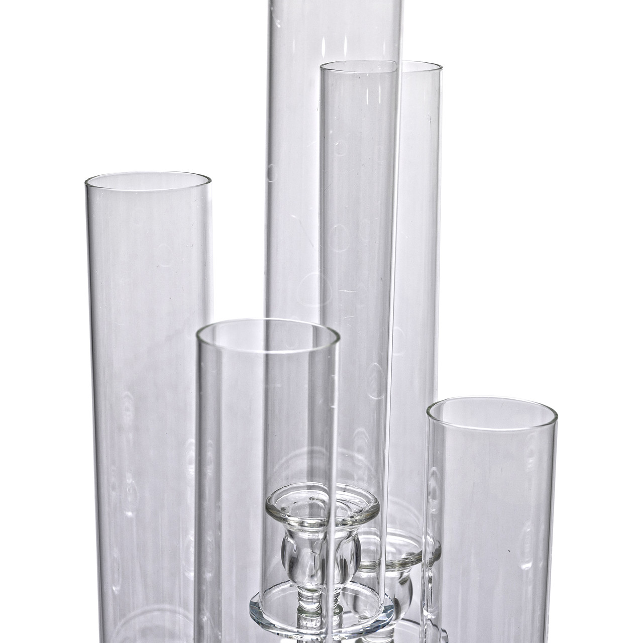 Підсвічник скляний на 5 свічок 20×72.5 см підсвічник декоративний прозорий на ніжці HP-4-64 - Зображення 5