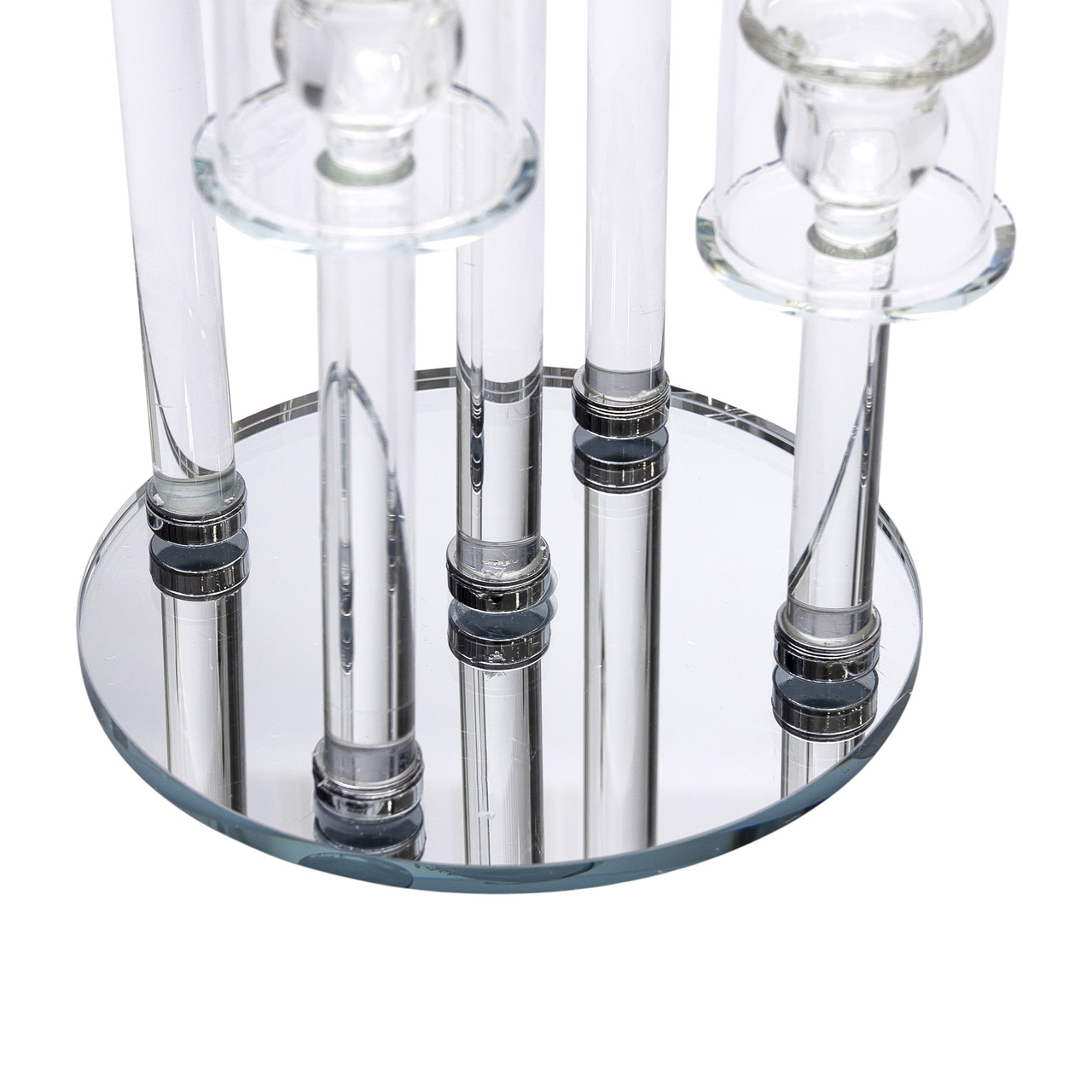 Підсвічник скляний на 5 свічок 20×72.5 см підсвічник декоративний прозорий на ніжці HP-4-64 - Зображення 6