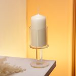 Підсвічник скляний на ніжці 6×12.5 см підсвічник келих декоративний прозорий HP-4-37S - Зображення 3