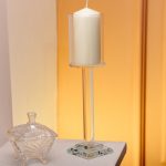 Підсвічник скляний на ніжці 6.5×26 см підсвічник келих декоративний прозорий HP-4-42L - Зображення 4