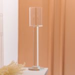 Підсвічник скляний на ніжці 8×31 см підсвічник келих декоративний прозорий HP-4-43S - Зображення 4