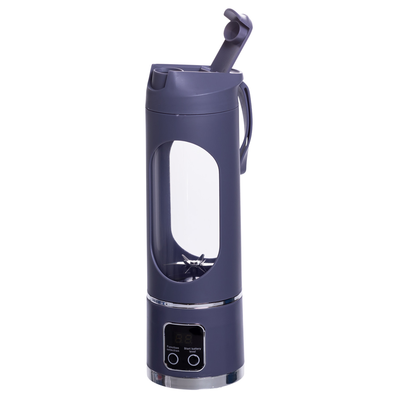 Портативний блендер для смузі на акумуляторі 450 мл блендер пляшка 25 Вт USB Сірий HP-11-10G - Зображення 2