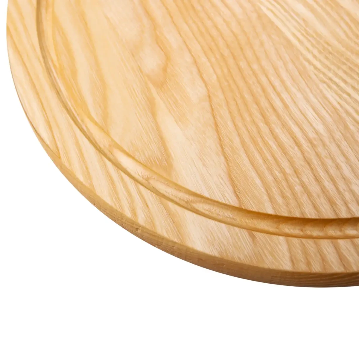 Обробна дерев'яна дошка кругла 30 см для подачі нарізки ясен C11W300 - Зображення 3