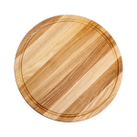 Обробна дерев'яна дошка кругла 35 см для подачі нарізки ясен C12W350