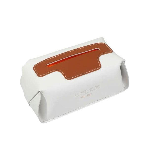 Серветниця з еко шкіри 22х11,5х9 см для серветок в автомобіль Білий HP-3-210W