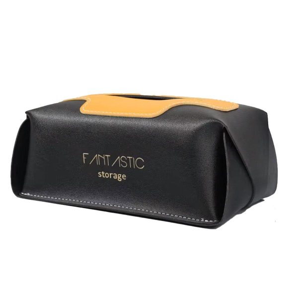 Салфетниця з еко шкіри в машину 22х11,5х9 см контейнер для серветок Чорний HP-3-210B
