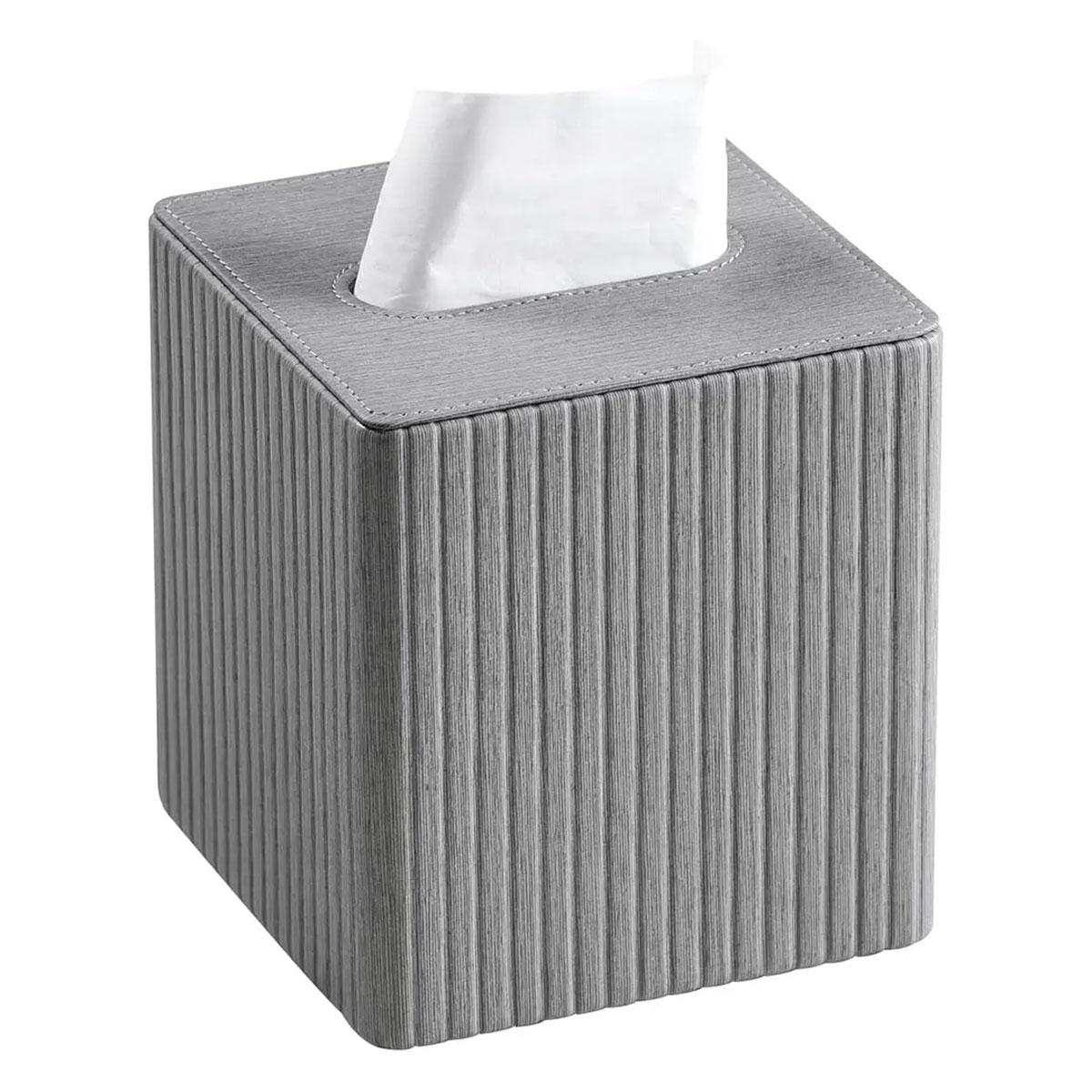 Серветниця з еко шкіри настільна 13х13х14.5 см органайзер для серветок Сірий HP-3-201G - Зображення 1