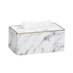 Серветниця з еко шкіри 21.5х13х9 см для кафе і ресторанів Білий мармур HP-3-202