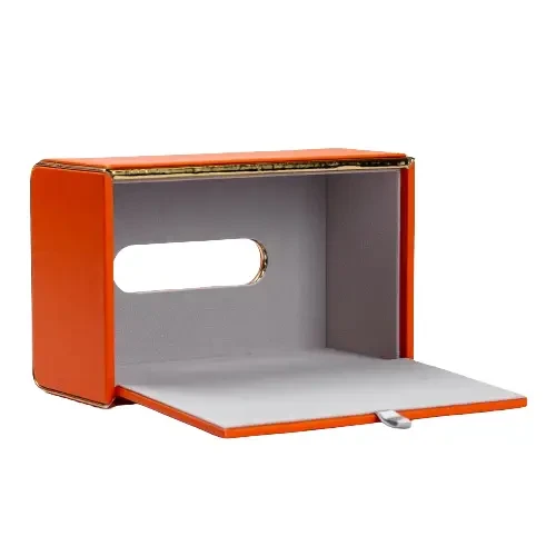 Серветниця з еко шкіри 21х13.5х9.5 см для серветок на стіл Помаранчевий HP-3-208O - Зображення 2