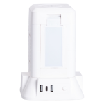 Мережевий фільтр подовжувач 2.8 м з лампою на 6 універсальних розеток з 2 USB, 1 Type-C, бездротова зарядка HP-5-1 - Зображення 2