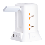 Мережевий фільтр подовжувач 2.8 м з лампою на 6 універсальних розеток з 2 USB, 1 Type-C, бездротова зарядка HP-5-1 - Зображення 3