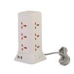 Мережевий фільтр подовжувач 2.8 м з лампою на 9 універсальних розеток з 2 USB, 1 Type-C, бездротова зарядка HP-5-5