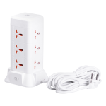 Мережевий фільтр подовжувач 4.8 м з лампою на 9 універсальних розеток з 2 USB, 1 Type-C, бездротова зарядка HP-5-7MF
