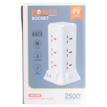 Мережевий фільтр подовжувач 4.8 м з лампою на 9 універсальних розеток з 2 USB, 1 Type-C, бездротова зарядка HP-5-7MF - Зображення 10