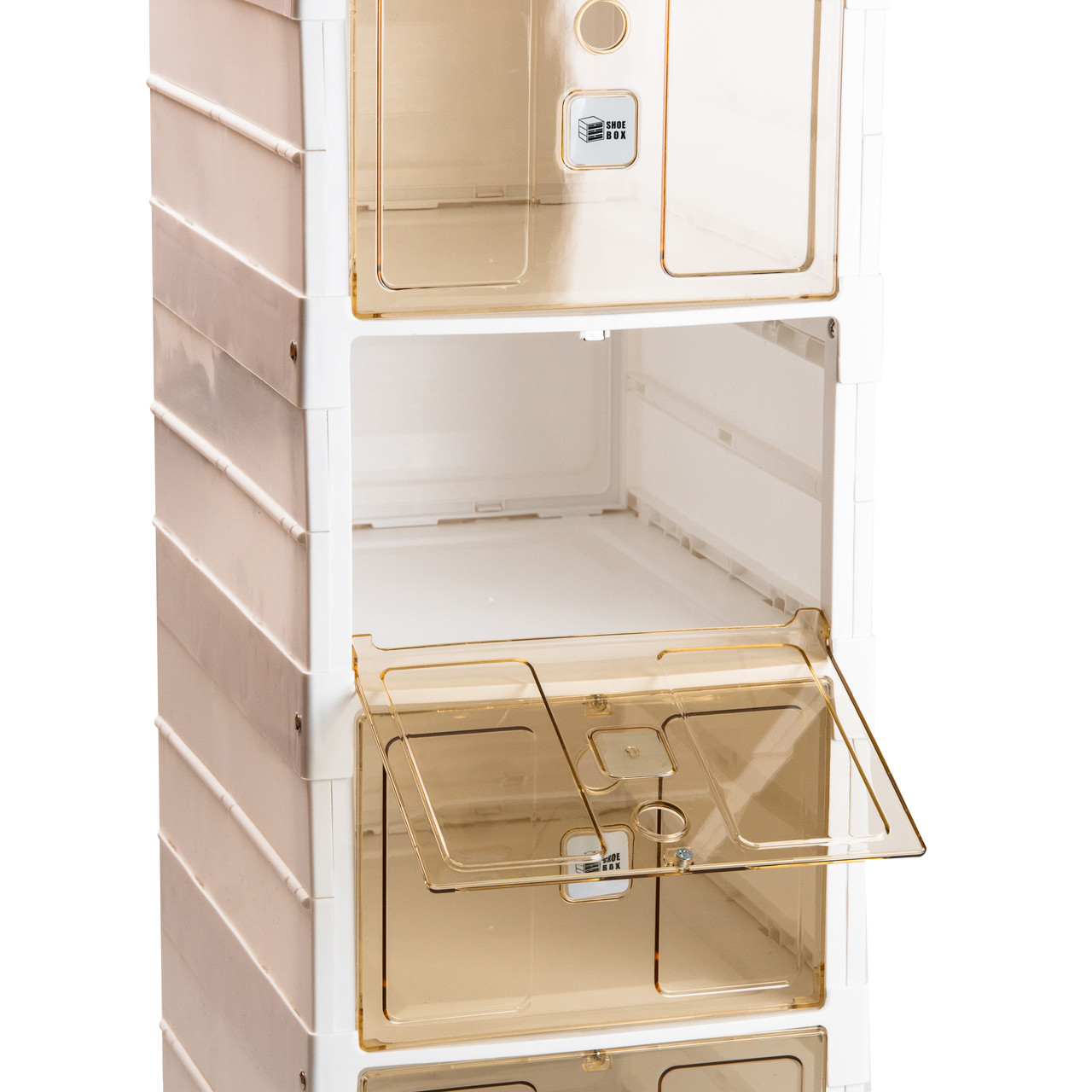 Шафа для взуття портативна пластикова 33 х 26х 100 см на 6полиць Біла HPS658 - Зображення 5