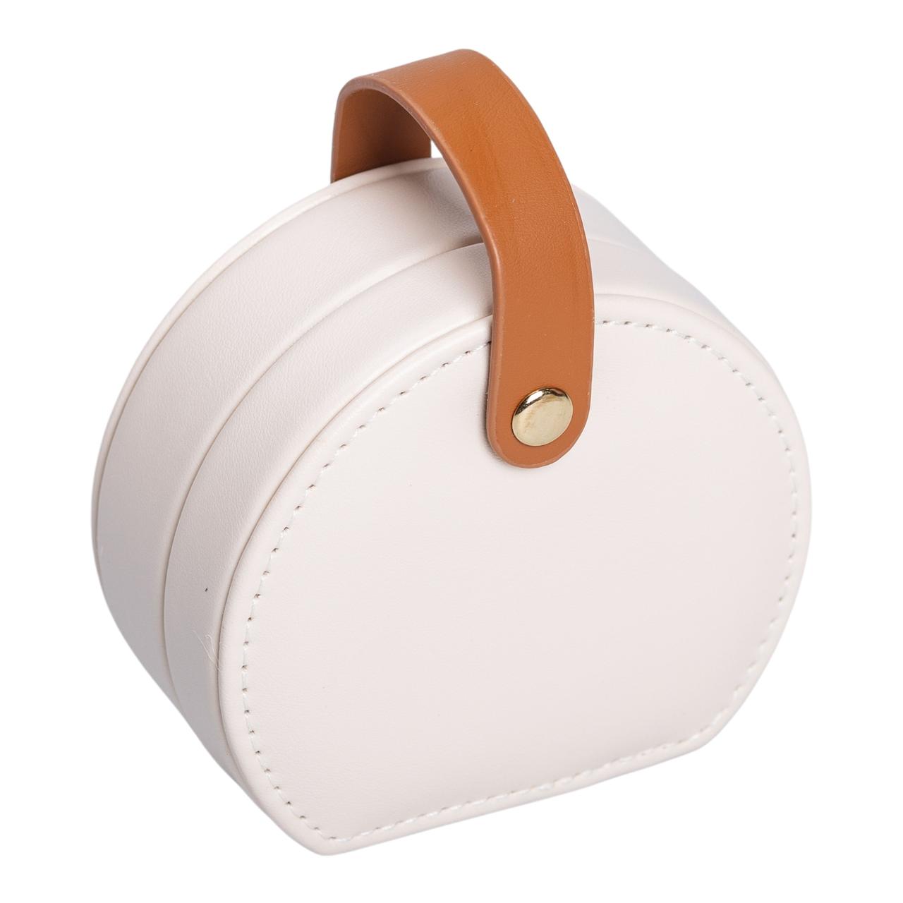 Скринька для прикрас з еко шкіри 10×9×4.5 см ​​органайзер для ювелірних виробів HP-5-31BE - Зображення 3