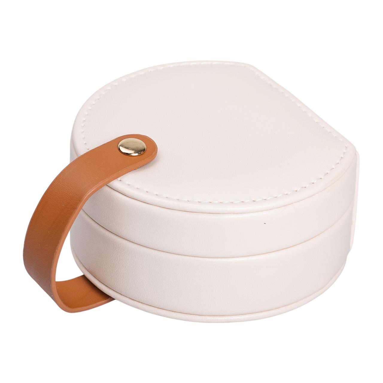 Скринька для прикрас з еко шкіри 10×9×4.5 см ​​органайзер для ювелірних виробів HP-5-31BE - Зображення 4