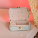 Скринька для прикрас з еко шкіри 12×7.5×4 см із застібкою органайзер для ювелірних виробів HP-5-34GR - Зображення 5