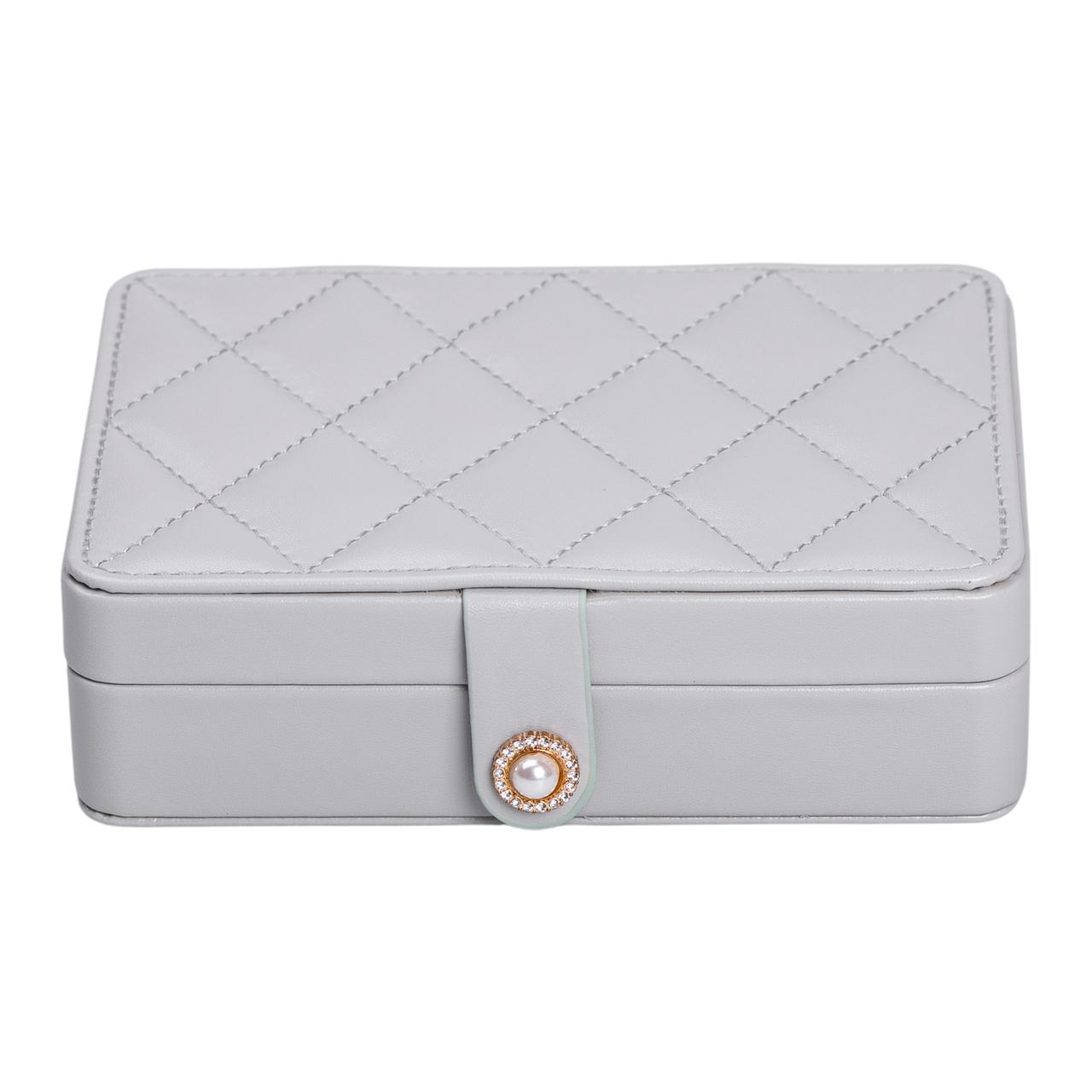 Скринька для прикрас з еко шкіри 16×11×4.7 см органайзер для ювелірних виробів HP-5-30G - Зображення 4