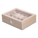 Скринька для прикрас з еко шкіри 25.5×20×7.5 см органайзер для ювелірних виробів HP-5-6GOLD - Зображення 2