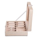 Скринька для прикрас з еко шкіри 25.5×20×7.5 см органайзер для ювелірних виробів HP-5-6GOLD - Зображення 4