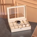 Скринька для прикрас з еко шкіри 25.5×20×7.5 см органайзер для ювелірних виробів HP-5-6GOLD - Зображення 5