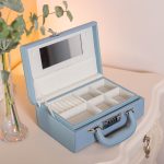 Скринька для прикрас з еко шкіри 2 яруси з кодовим замком органайзер для ювелірних виробів HP-5-24BL - Зображення 8