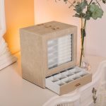 Скринька для прикрас з еко шкіри 3 яруси органайзер для ювелірних виробів HP-5-16CR - Зображення 8