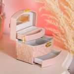 Скринька для прикрас з еко шкіри 3 яруси із замком органайзер для ювелірних виробів HP-5-23P - Зображення 7