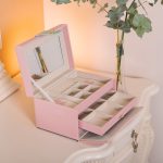 Скринька для прикрас з еко шкіри 3 яруси з дзеркалом органайзер для ювелірних виробів HP-5-17P - Зображення 7