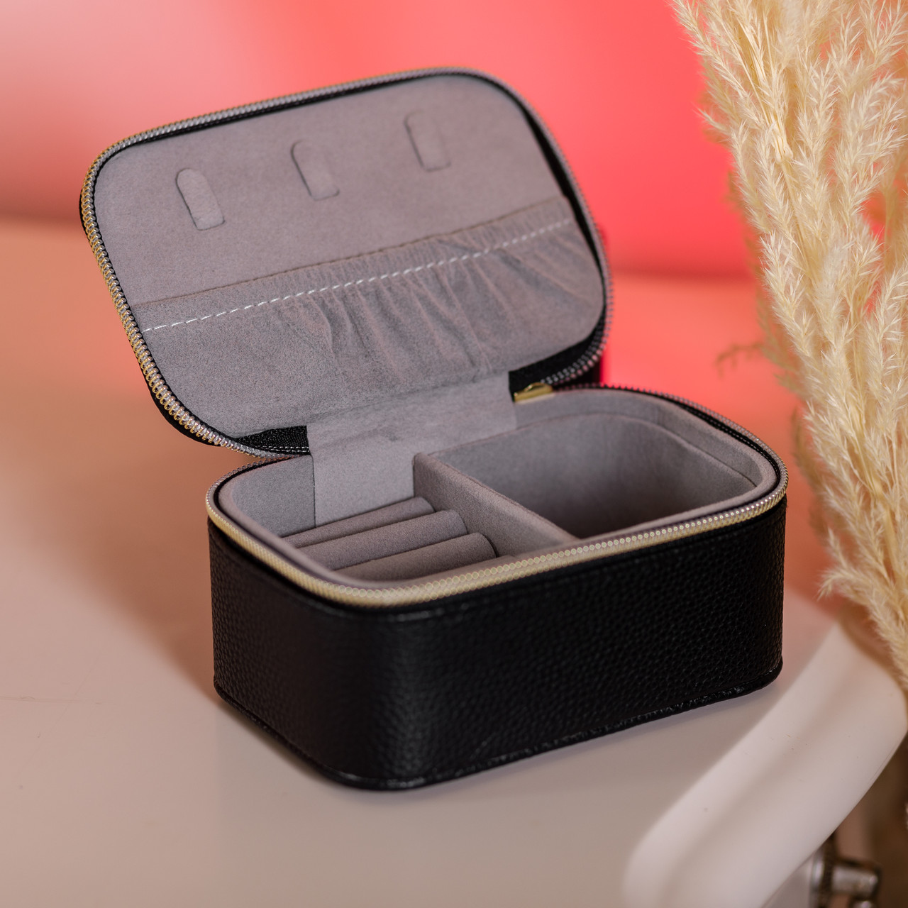 Скринька для прикрас з еко шкіри на блискавці міні органайзер для ювелірних виробів HP-5-26B - Зображення 5