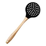 Шумівка для зняття піни силіконова з дерев'яною ручкою 33 (см) ложка шумівка кухонна HP-8-54