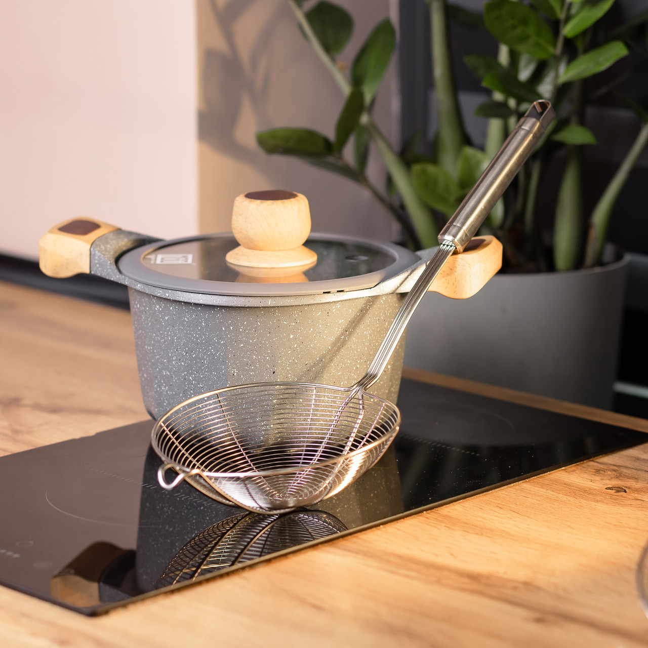 Шумівка з нержавіючої сталі Ø 16 см для фритюру з довгою ручкою HP-19-16-16CM - Зображення 5