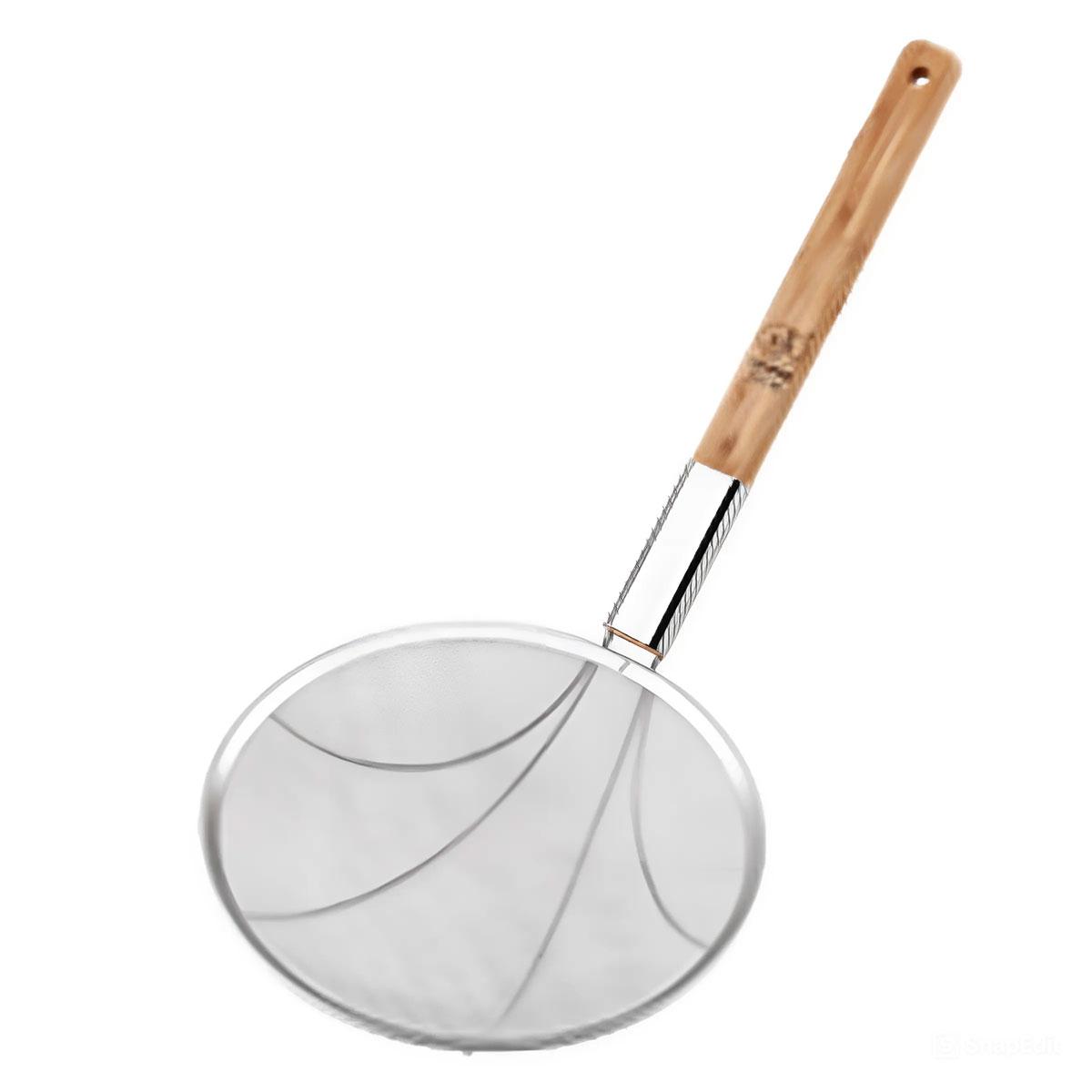 Шумівка "павук" з дерев'яною ручкою Ø 28 см для фритюру та вока HP-19-19-28CM - Зображення 1