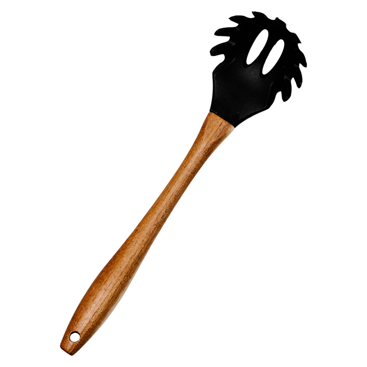 Силіконова ложка для спагетті з дерев'яною ручкою 30 (см) ложка для макаронів, пасти лопатка для спагетті HP-8-57 - Зображення 1