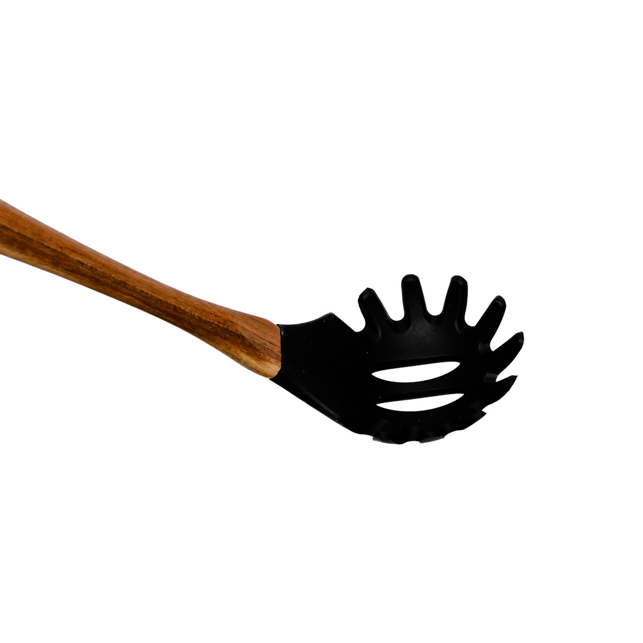 Силіконова ложка для спагетті з дерев'яною ручкою 30 (см) ложка для макаронів, пасти лопатка для спагетті HP-8-57 - Зображення 2