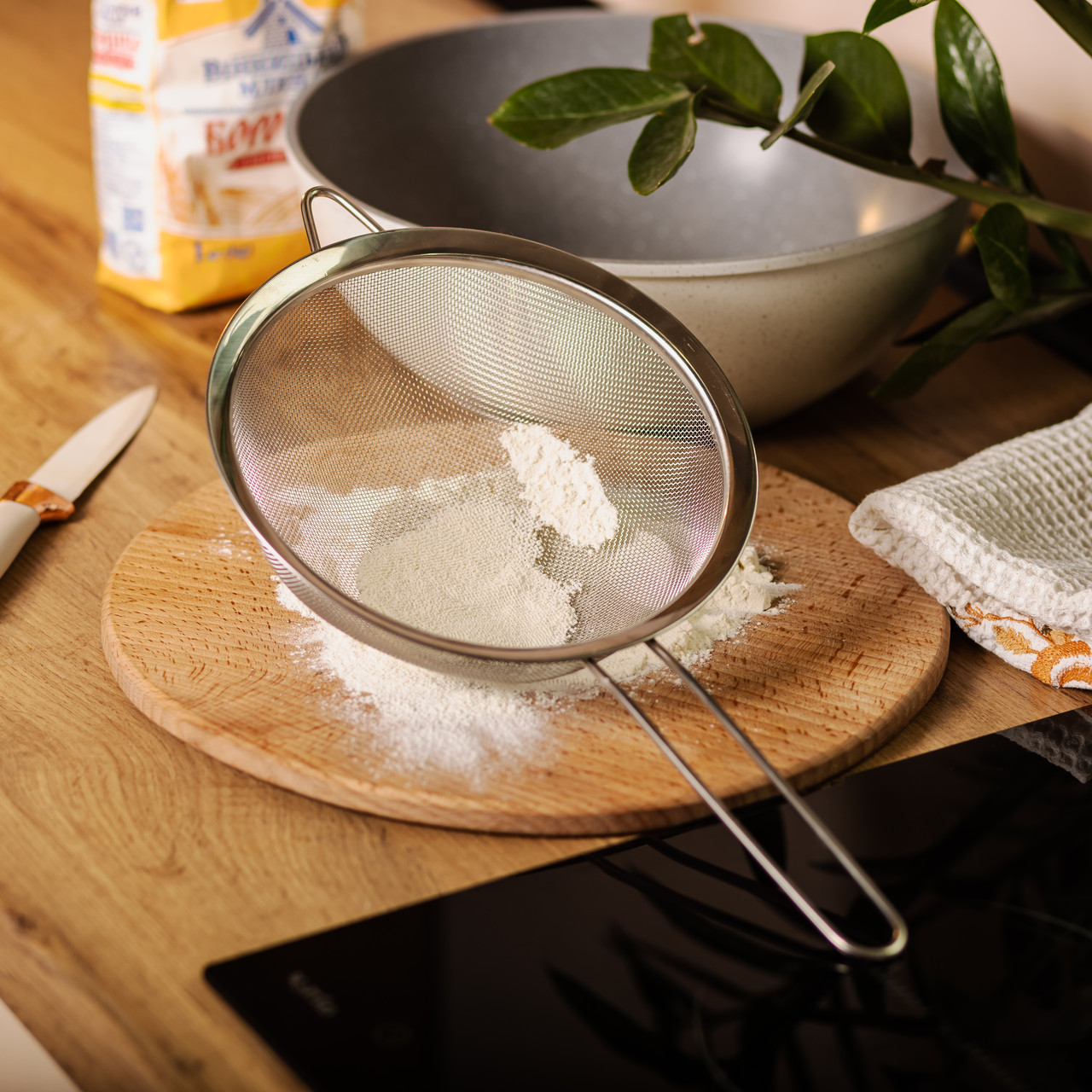 Сито друшляк з ручкою 20 см дрібнокомірчаста сітка з нержавіючої сталі HP-19-13 - Зображення 6