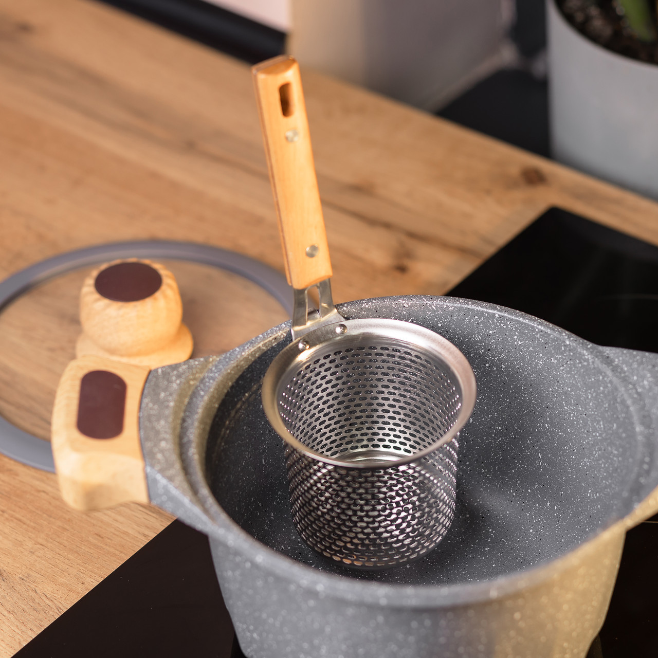 Сито з нержавіючої сталі для фритюру та варіння 10х8 см HP-19-25 - Зображення 6