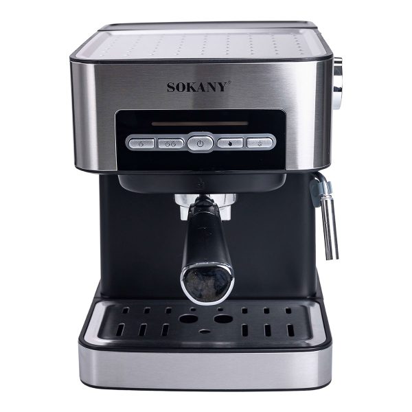 Кавоварка з трубкою для молока 1,6 л, кавомашина для дому 850 Вт, Sokany SK-6862