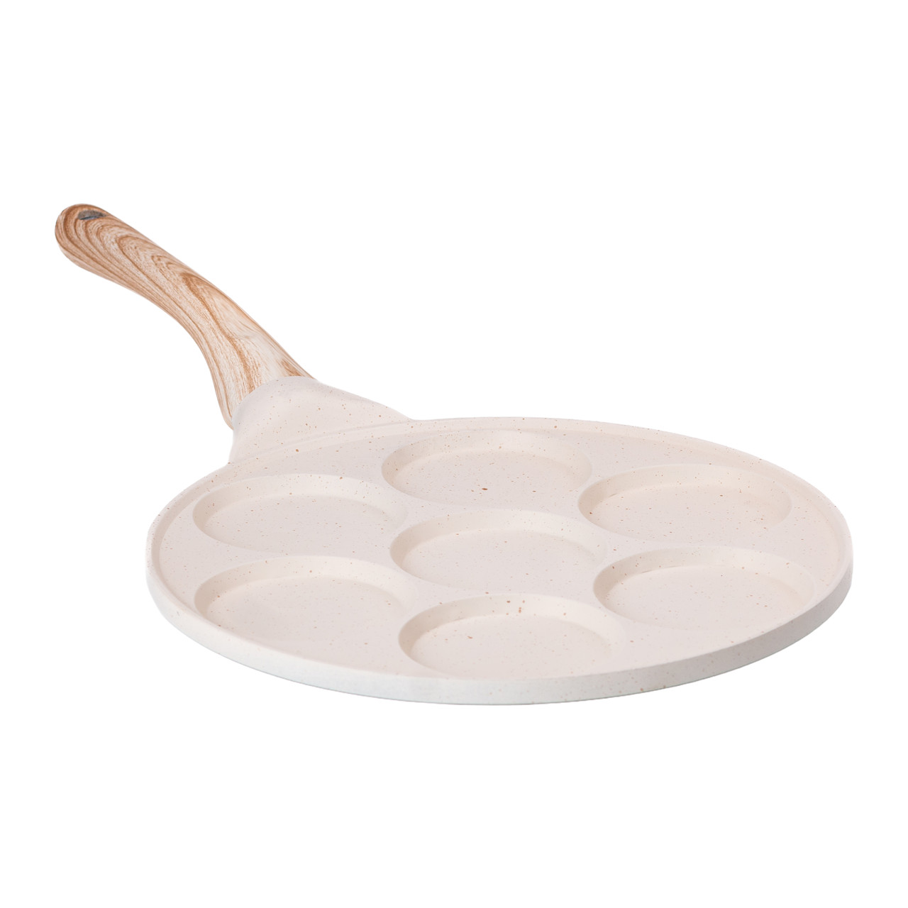 Сковорода з антипригарним покриттям 26 см для млинців, яєць та оладок 7-сегментна кругла бежева HP-39-582-W - Зображення 1