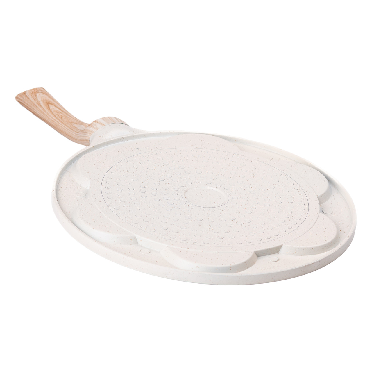 Сковорода з антипригарним покриттям 26 см для млинців, яєць та оладок 7-сегментна кругла бежева HP-39-582-W - Зображення 4