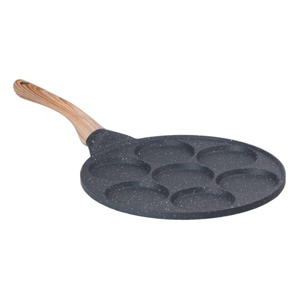 Сковорода з антипригарним покриттям 26 см для приготування млинців, яєць та оладок, 7-секційна кругла сіра HP-39-582-C