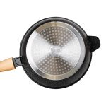 Алюмінієва глибока сковорода (2,4 л) зі скляною кришкою Ø 24 см Black MGC HP-4-463B - Зображення 3