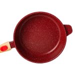 Алюмінієва глибока сковорода (2,4 л) зі скляною кришкою Ø 24 см Червоний MGC HP-4-463R - Зображення 2