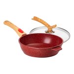 Алюмінієва глибока сковорода (2,4 л) зі скляною кришкою Ø 24 см Червоний MGC HP-4-463R - Зображення 5