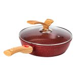 Алюмінієва глибока сковорода (2,4 л) зі скляною кришкою Ø 24 см Червоний MGC HP-4-463R - Зображення 6