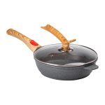 Алюмінієва глибока сковорода (2,4 л) зі скляною кришкою Ø 24 см сіра MGC HP-4-463G