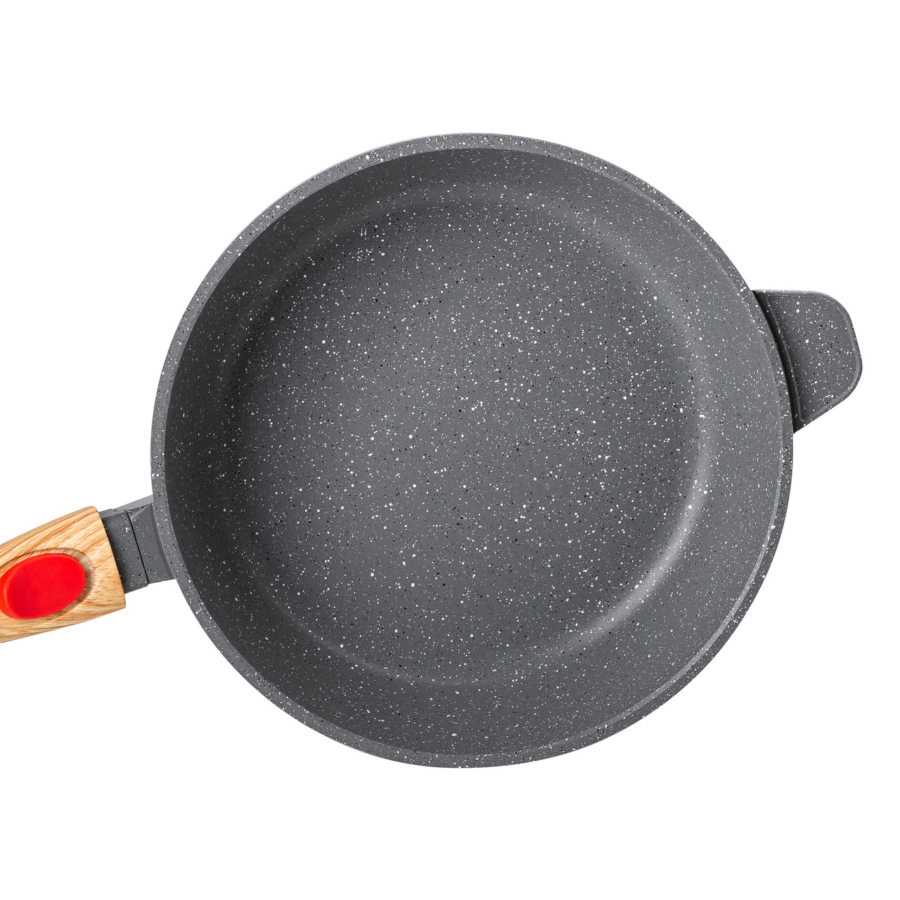 Алюмінієва глибока сковорода (2,4 л) зі скляною кришкою Ø 24 см сіра MGC HP-4-463G - Зображення 2