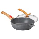 Алюмінієва глибока сковорода (2,4 л) зі скляною кришкою Ø 24 см сіра MGC HP-4-463G - Зображення 4