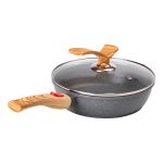 Алюмінієва глибока сковорода (2,4 л) зі скляною кришкою Ø 24 см сіра MGC HP-4-463G - Зображення 5